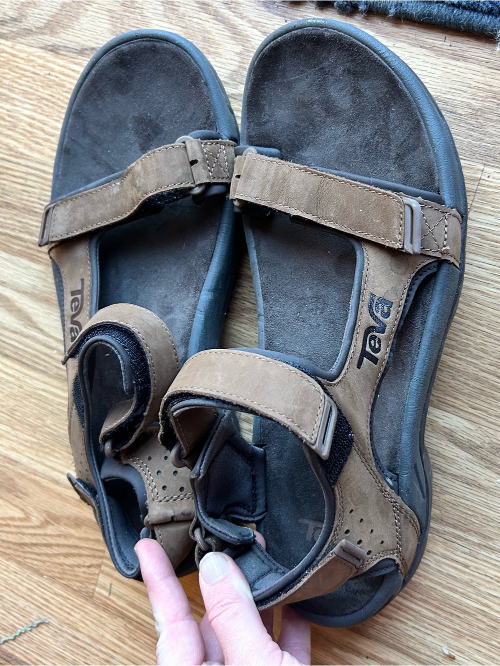 Teva Men's Brown Suede Adjustable Strap Sandals